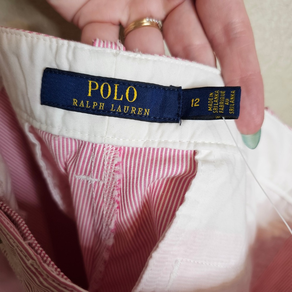NWOT Polo Ralph Lauren pink and White Striped Shorts Womens 12 - Picture 9 of 13